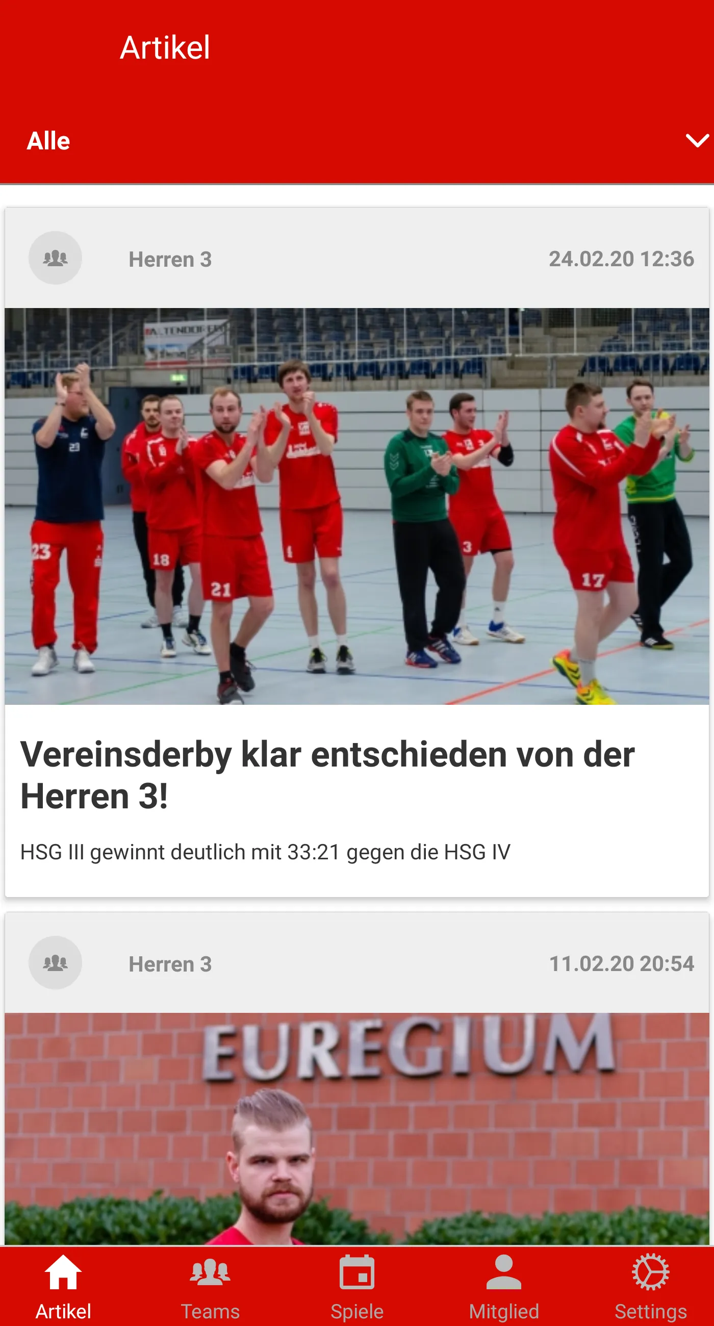 HSG Nordhorn | Indus Appstore | Screenshot