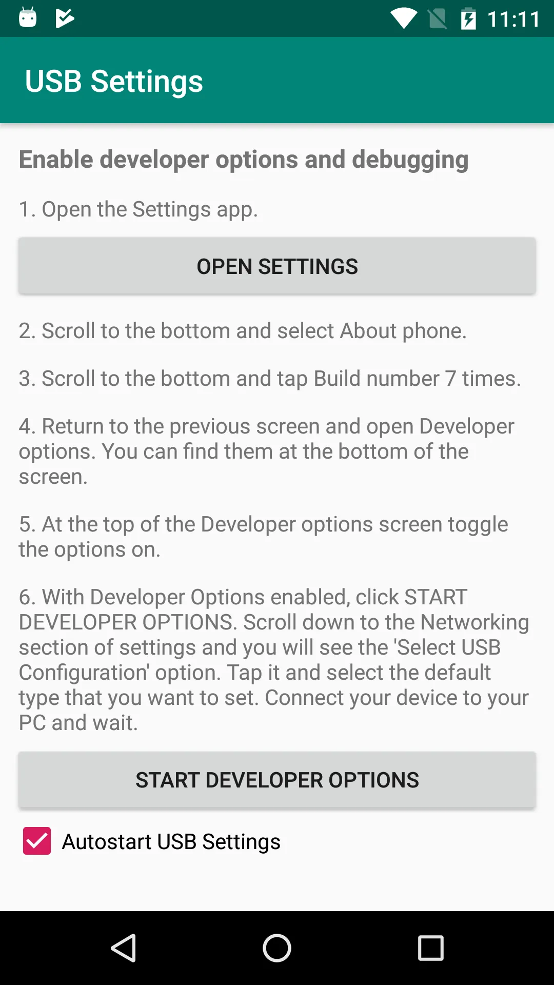 USB Settings | Indus Appstore | Screenshot