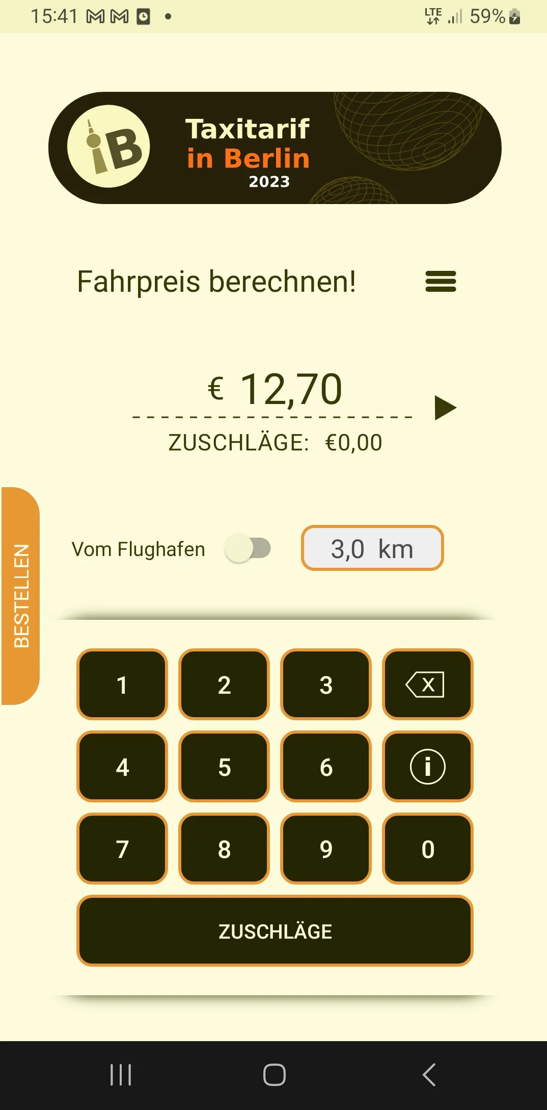 Taxitariff in Berlin | Indus Appstore | Screenshot