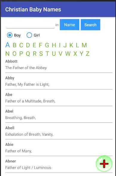 Christian Baby Names | Indus Appstore | Screenshot