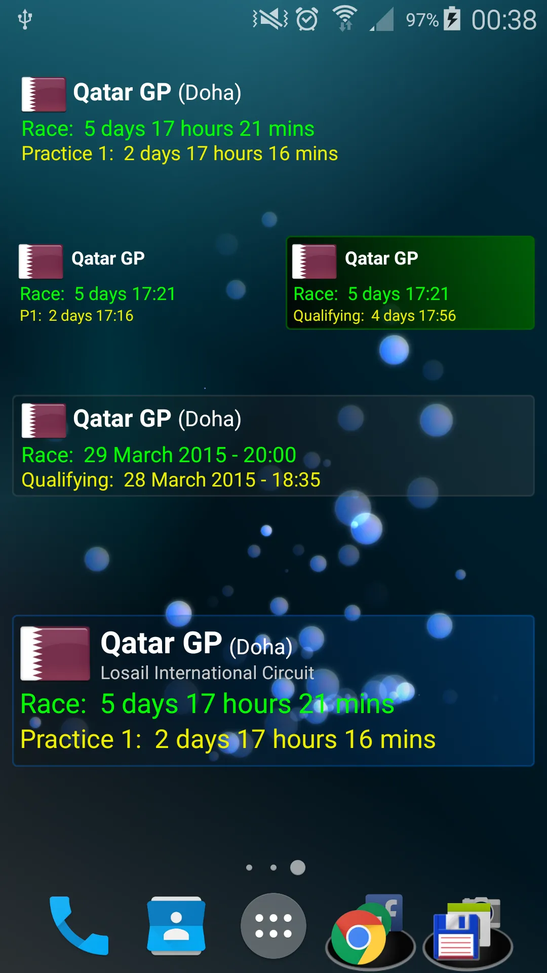 Motoracing Countdown Widget | Indus Appstore | Screenshot