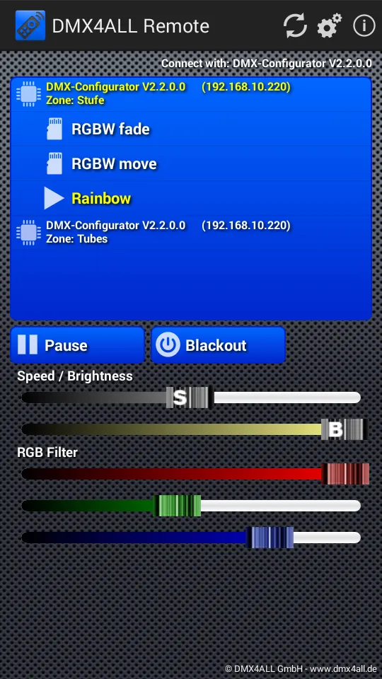 DMX4ALL Remote | Indus Appstore | Screenshot