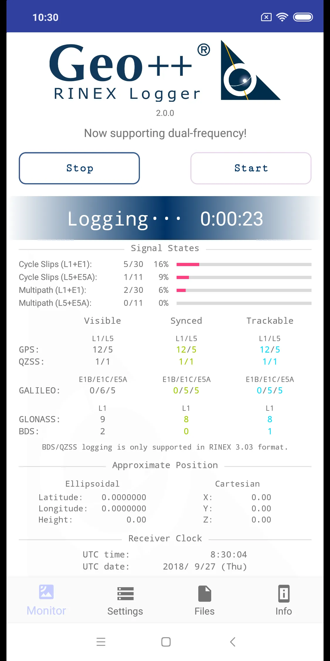 Geo++ RINEX Logger | Indus Appstore | Screenshot