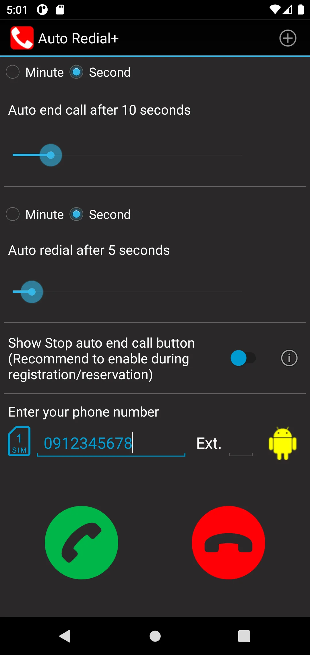 Auto Redial | call timer | Indus Appstore | Screenshot