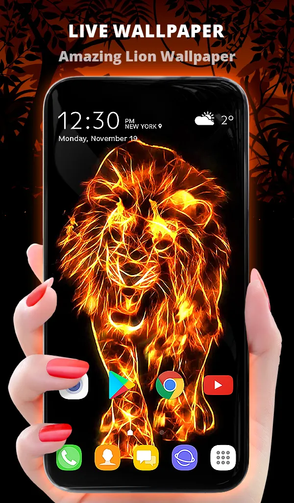 Fire Lion Wallpaper + Keyboard | Indus Appstore | Screenshot