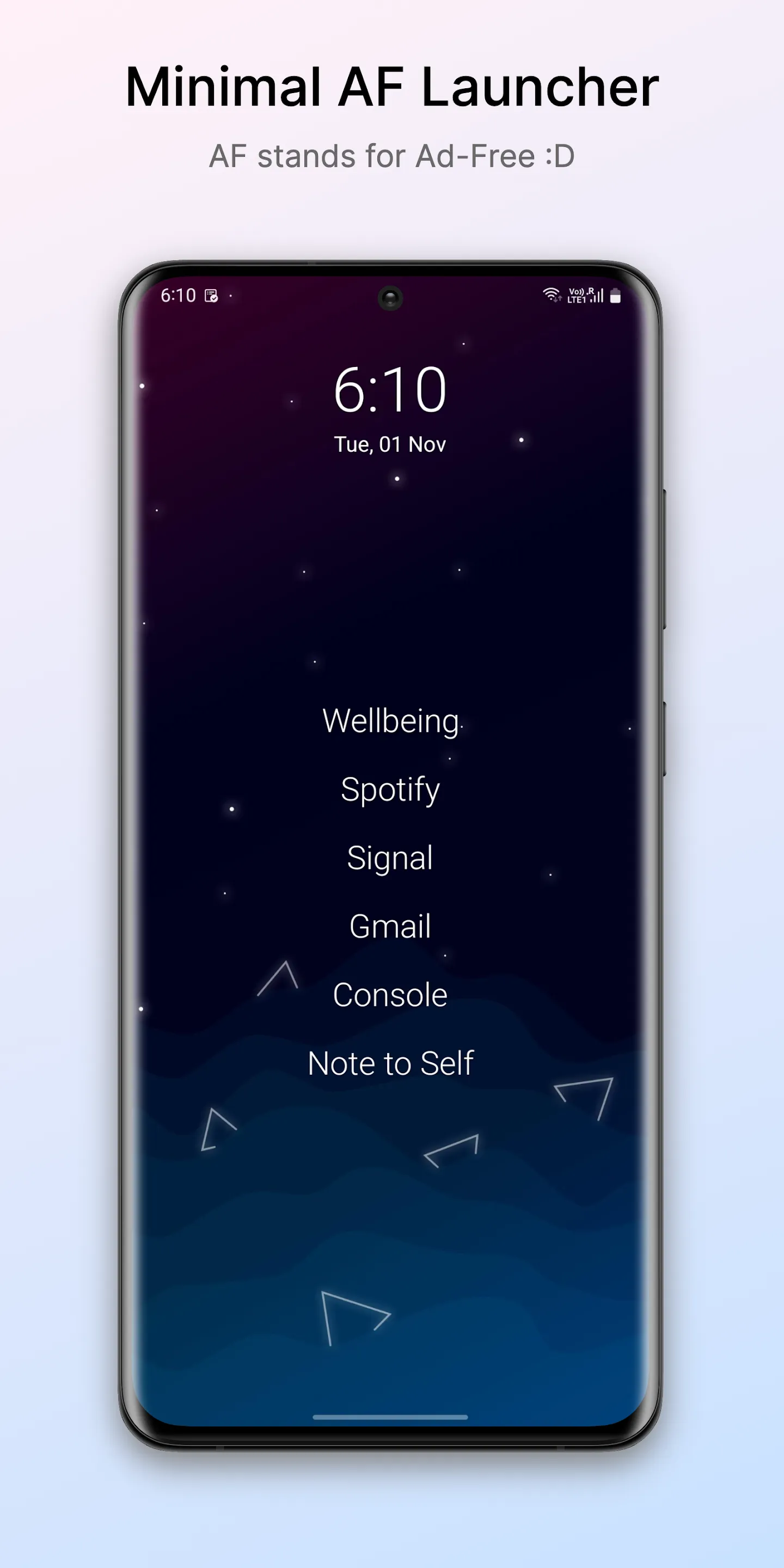 Olauncher. Minimal AF Launcher | Indus Appstore | Screenshot