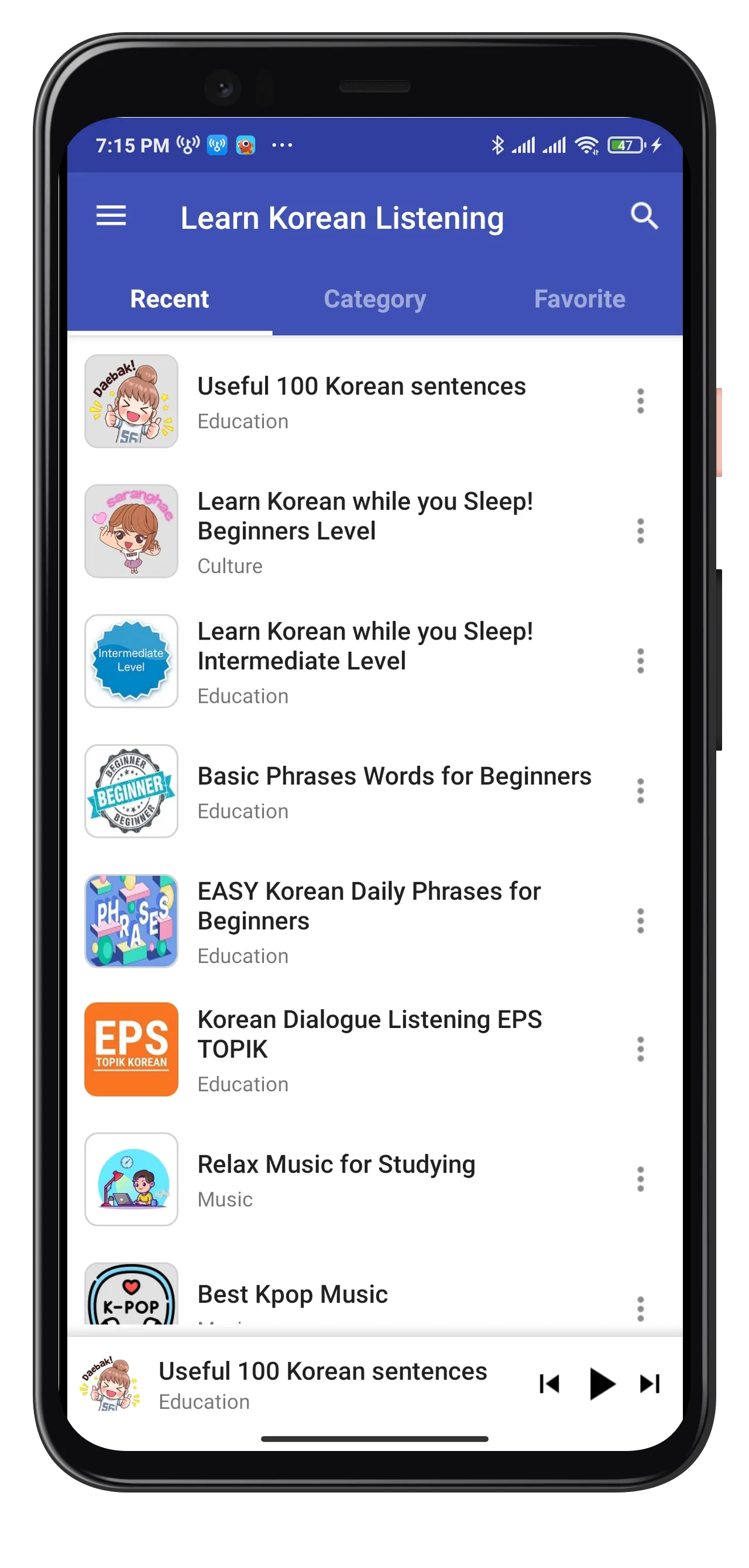 Learn Korean Listening | Indus Appstore | Screenshot