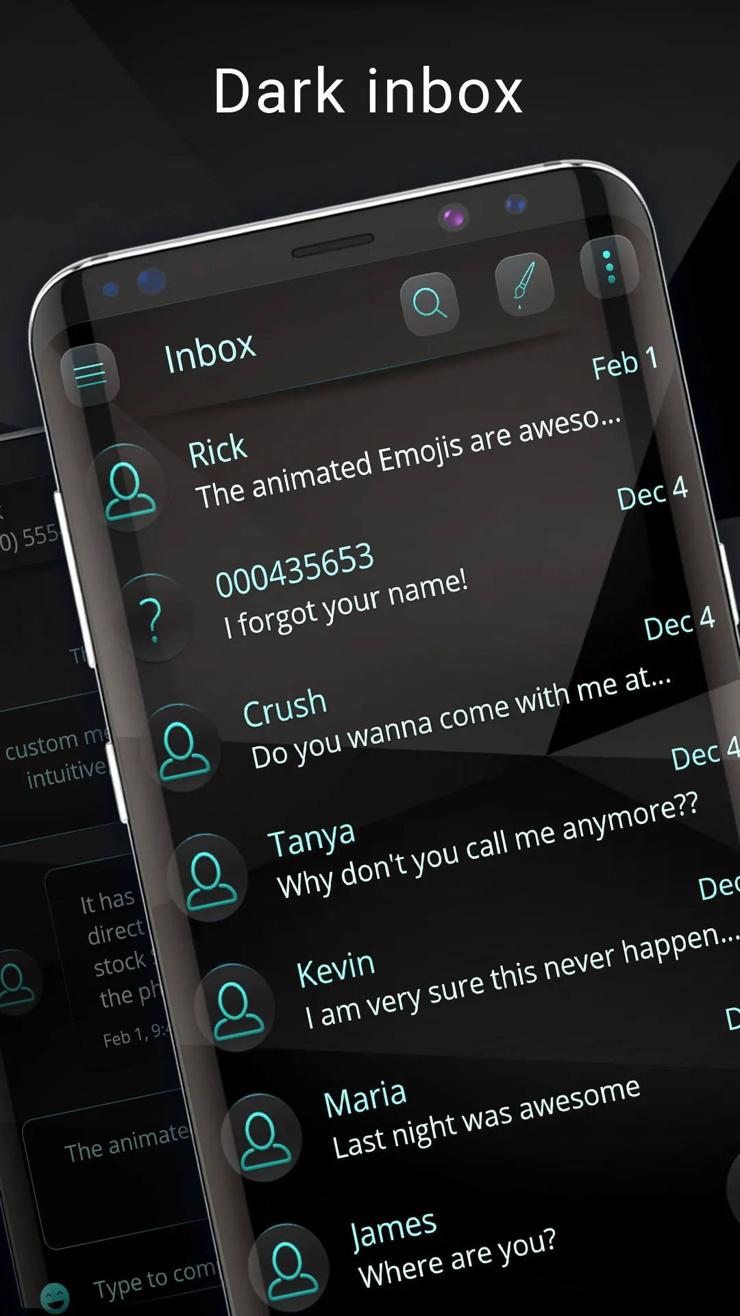 Simple black messenger theme | Indus Appstore | Screenshot