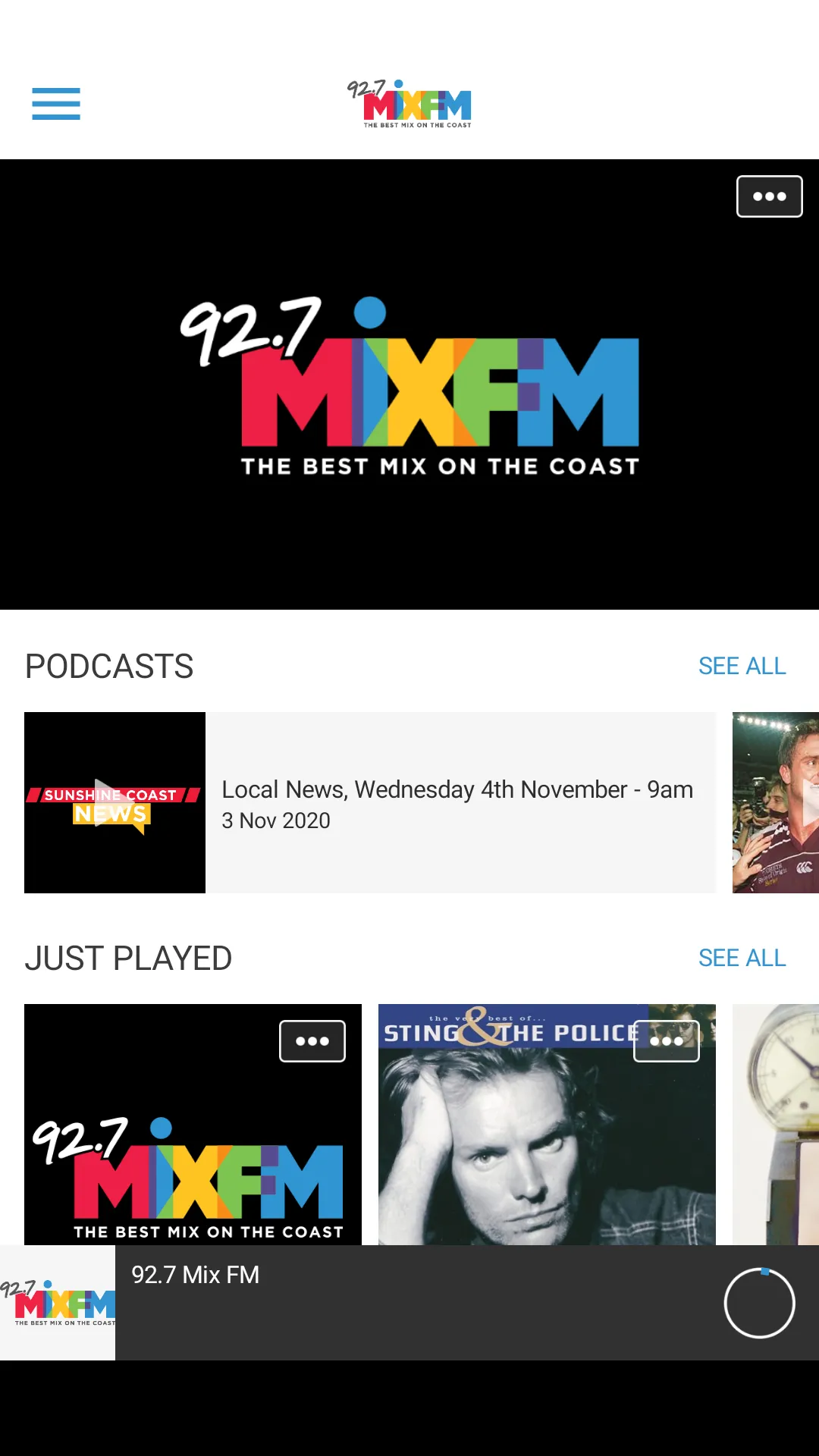 92.7 MIX FM Sunshine Coast | Indus Appstore | Screenshot