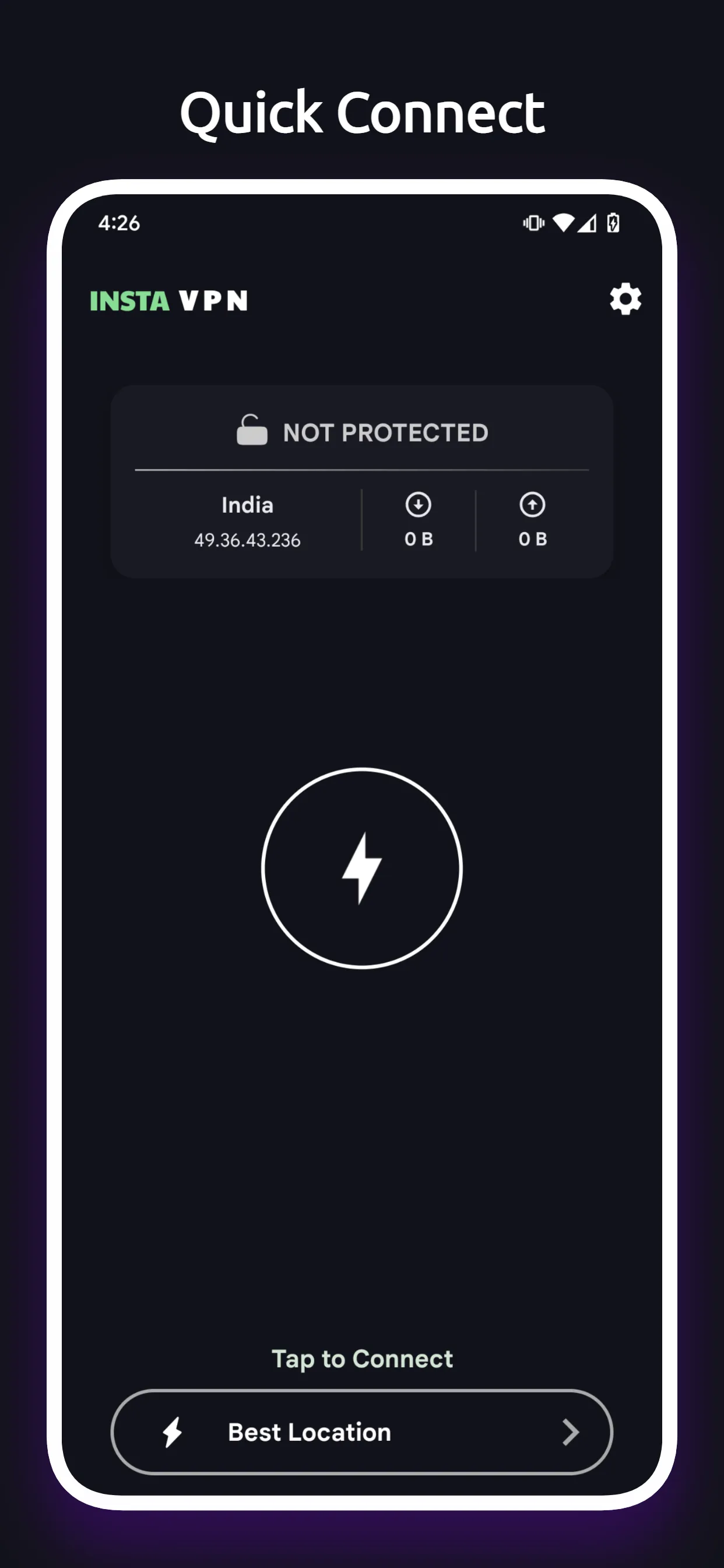 Insta VPN : Lightning Fast VPN | Indus Appstore | Screenshot