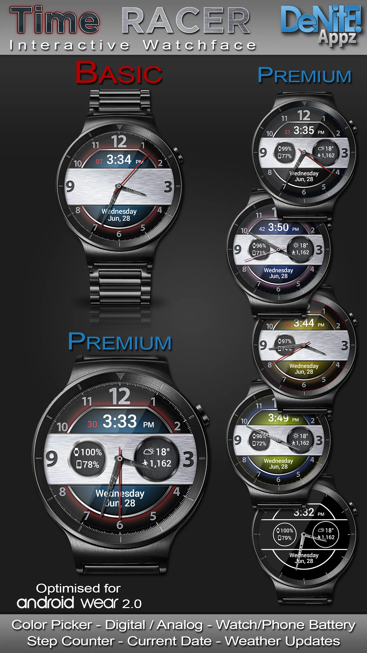 Time Racer HD Watch Face | Indus Appstore | Screenshot