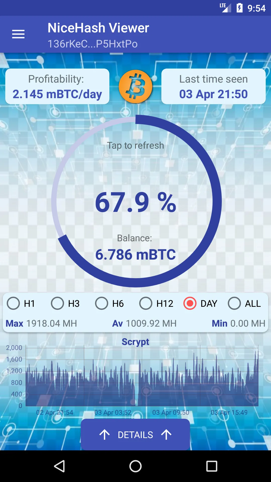 NiceHash Viewer | Indus Appstore | Screenshot