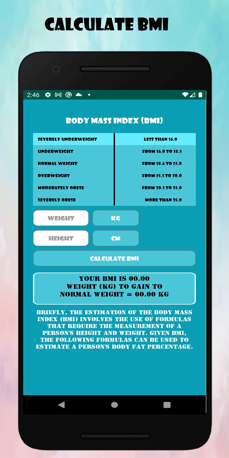 BMI Calculator BMR Calculator | Indus Appstore | Screenshot