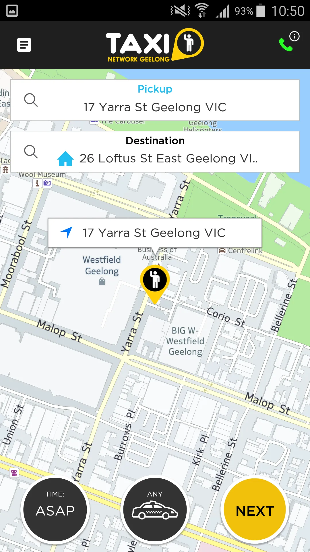 Geelong Taxi Network | Indus Appstore | Screenshot