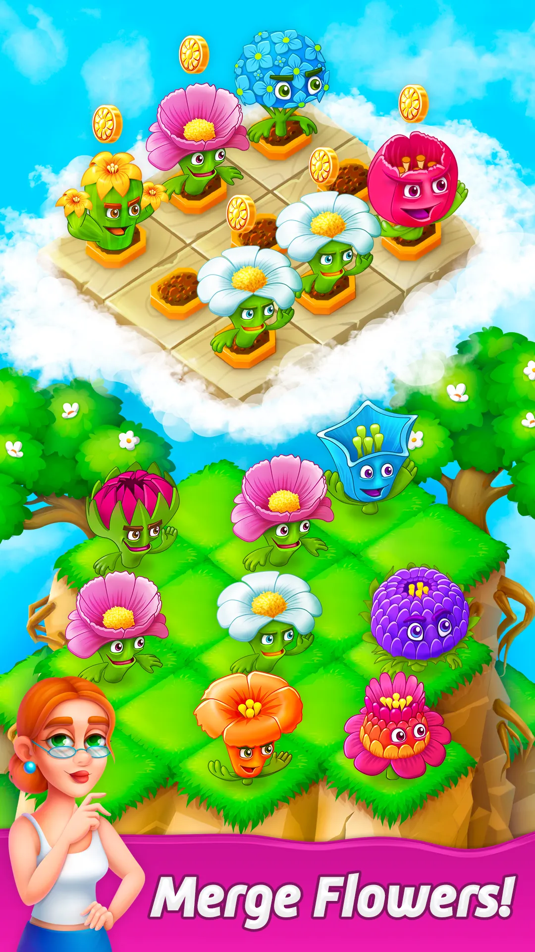 Blooming Flowers Merge Game | Indus Appstore | Screenshot