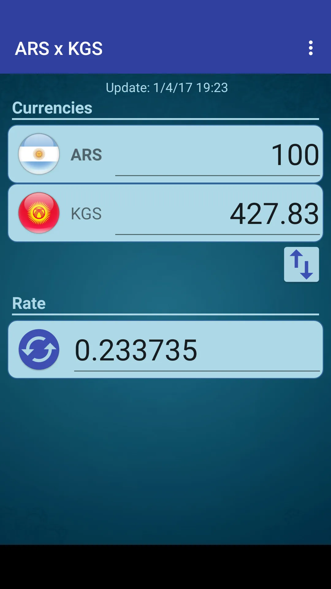 Arg. Peso x Kyrgystani Som | Indus Appstore | Screenshot