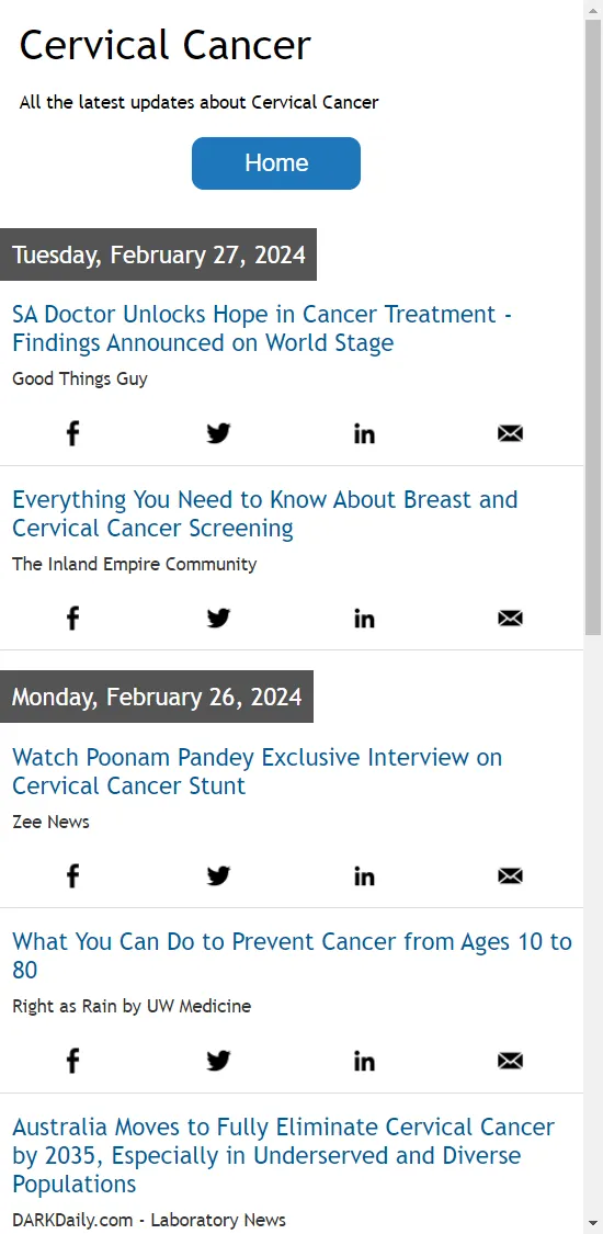 Cervical Cancer News | Indus Appstore | Screenshot