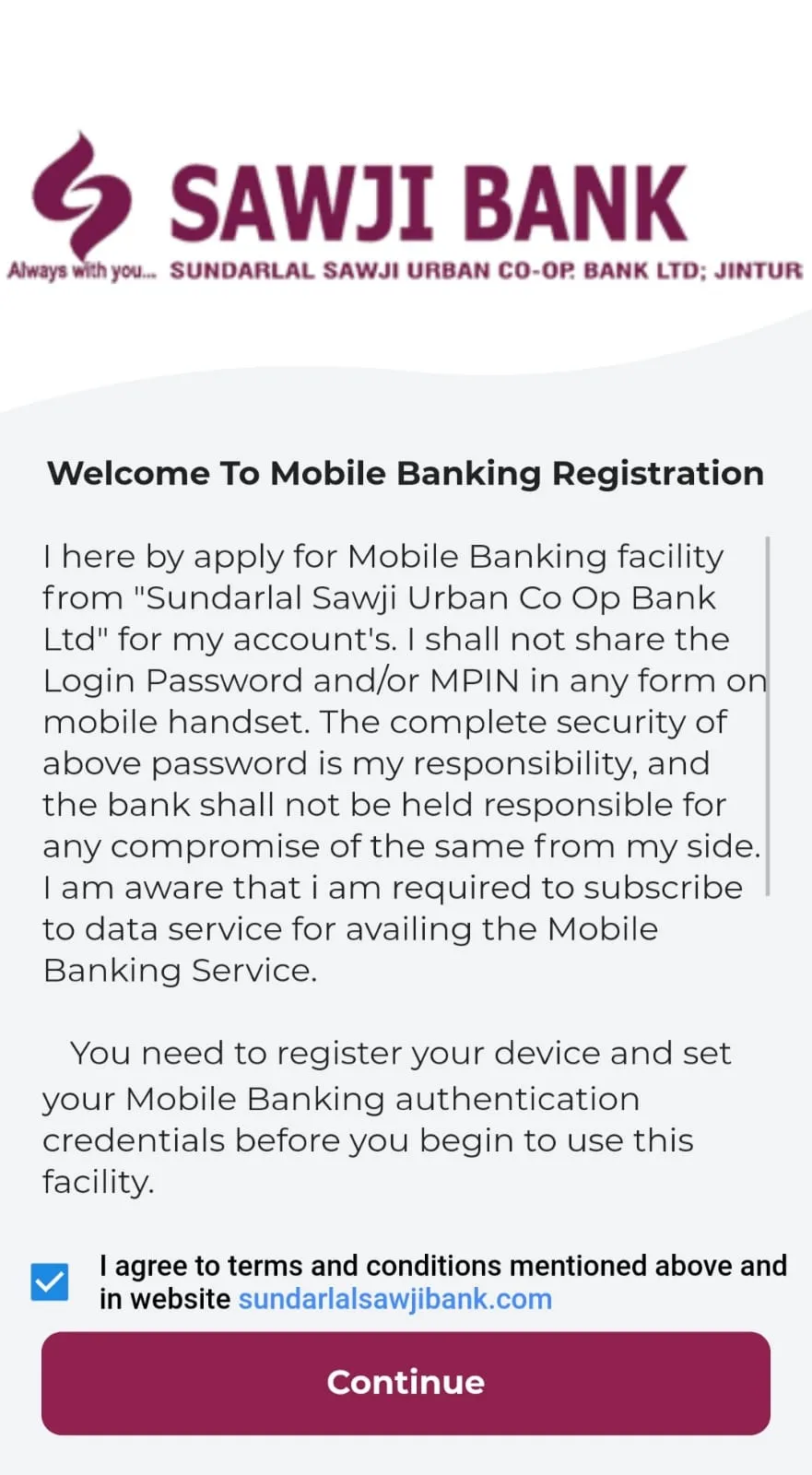 Sawji Bank Mobile Banking | Indus Appstore | Screenshot