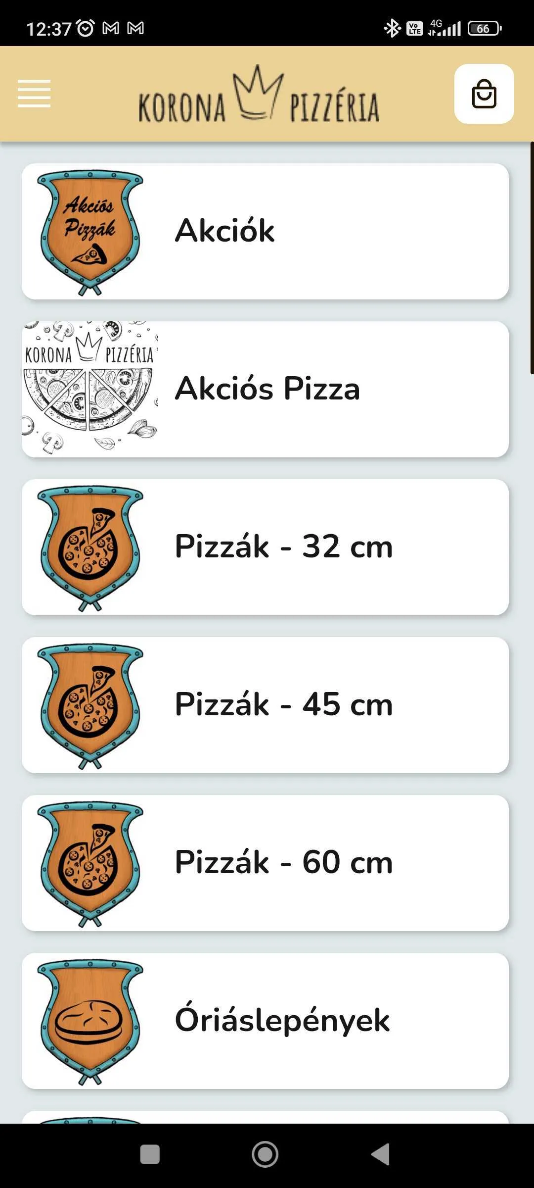 Korona Pizzéria Csepel | Indus Appstore | Screenshot