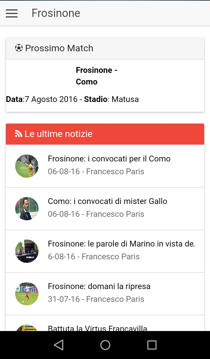 Frosinone | Indus Appstore | Screenshot