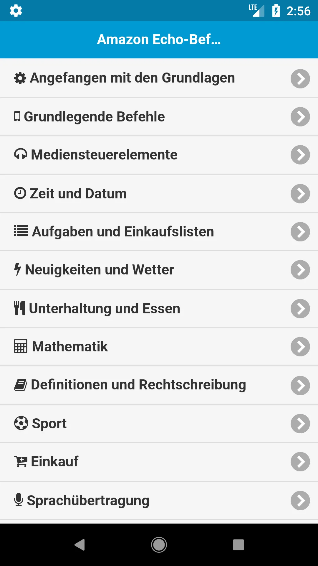 Befehle für Amazon Echo | Indus Appstore | Screenshot