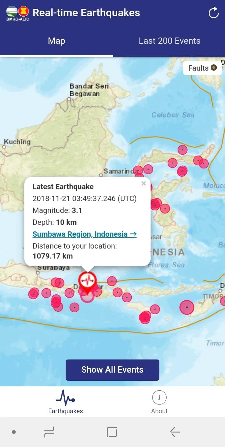 BMKG Real-time Earthquakes | Indus Appstore | Screenshot