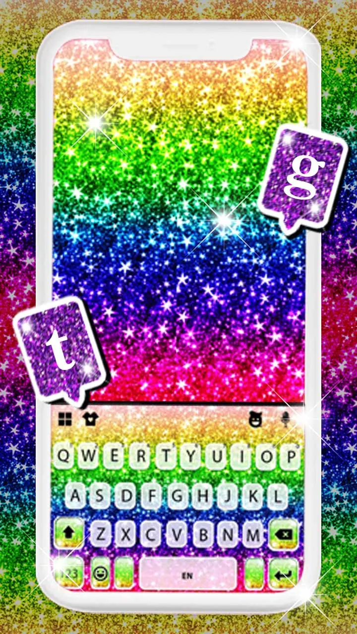 Glitter Rainbow Keyboard Backg | Indus Appstore | Screenshot