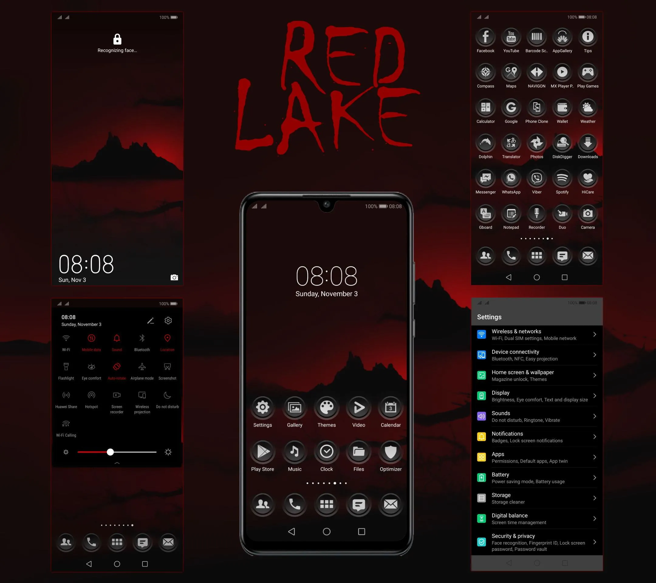 [EMUI 9.1]Red Lake Theme | Indus Appstore | Screenshot