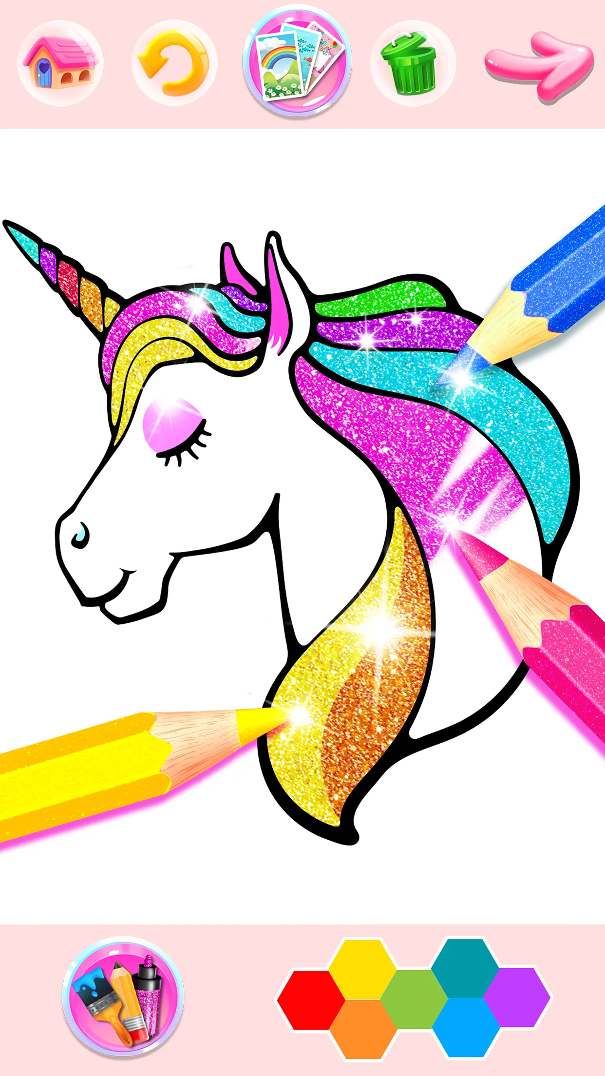 Rainbow Glitter Coloring Book | Indus Appstore | Screenshot