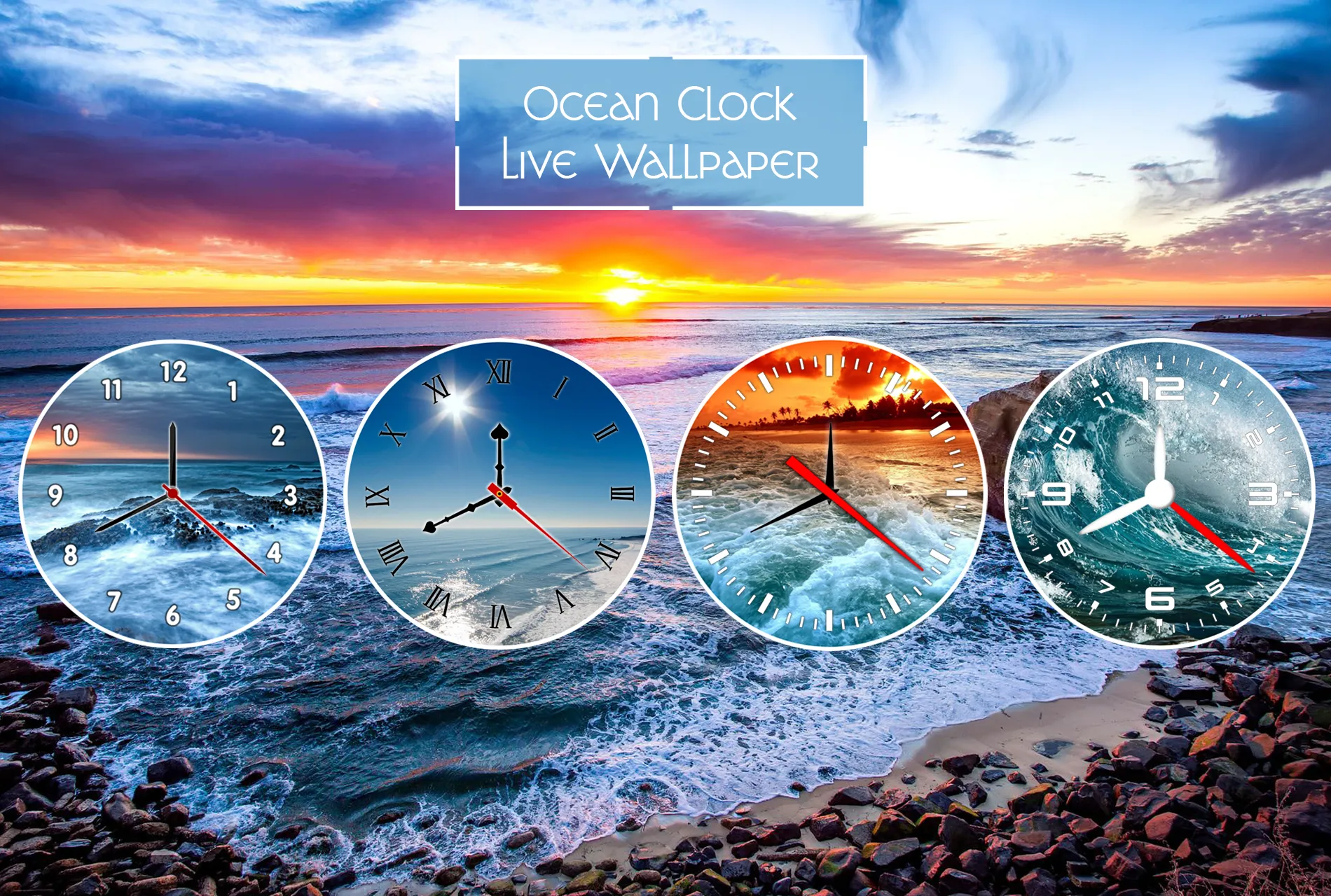 Ocean Clock Live Wallpaper | Indus Appstore | Screenshot