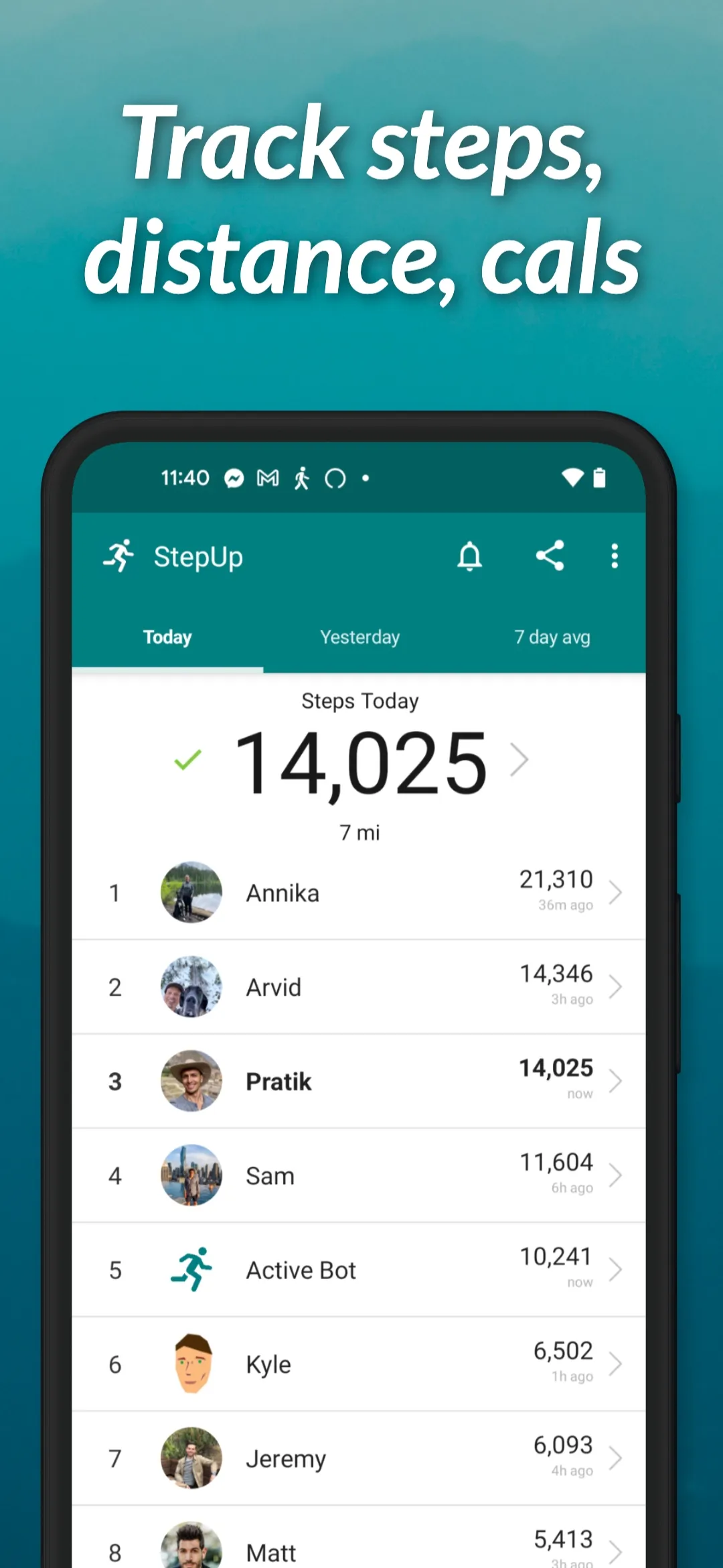 StepUp Pedometer Step Counter | Indus Appstore | Screenshot