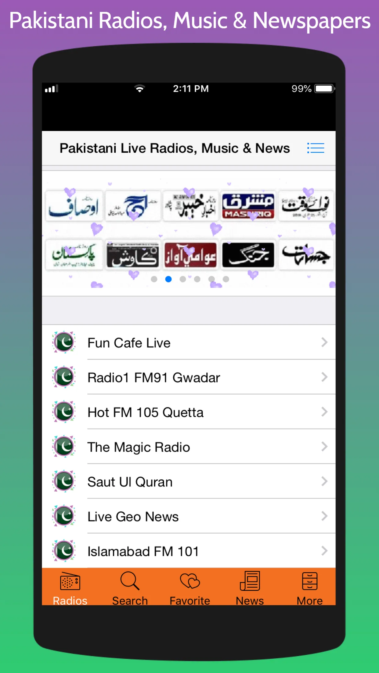 Pakistani Radios News & Music | Indus Appstore | Screenshot