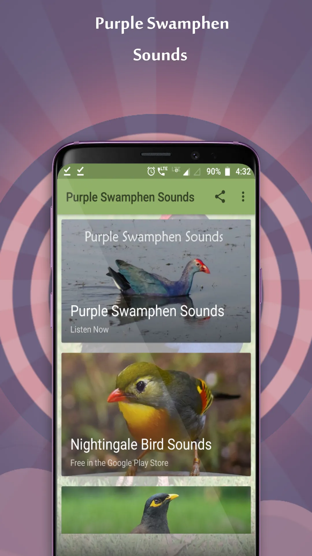 Purple Swamphen Sounds | Indus Appstore | Screenshot