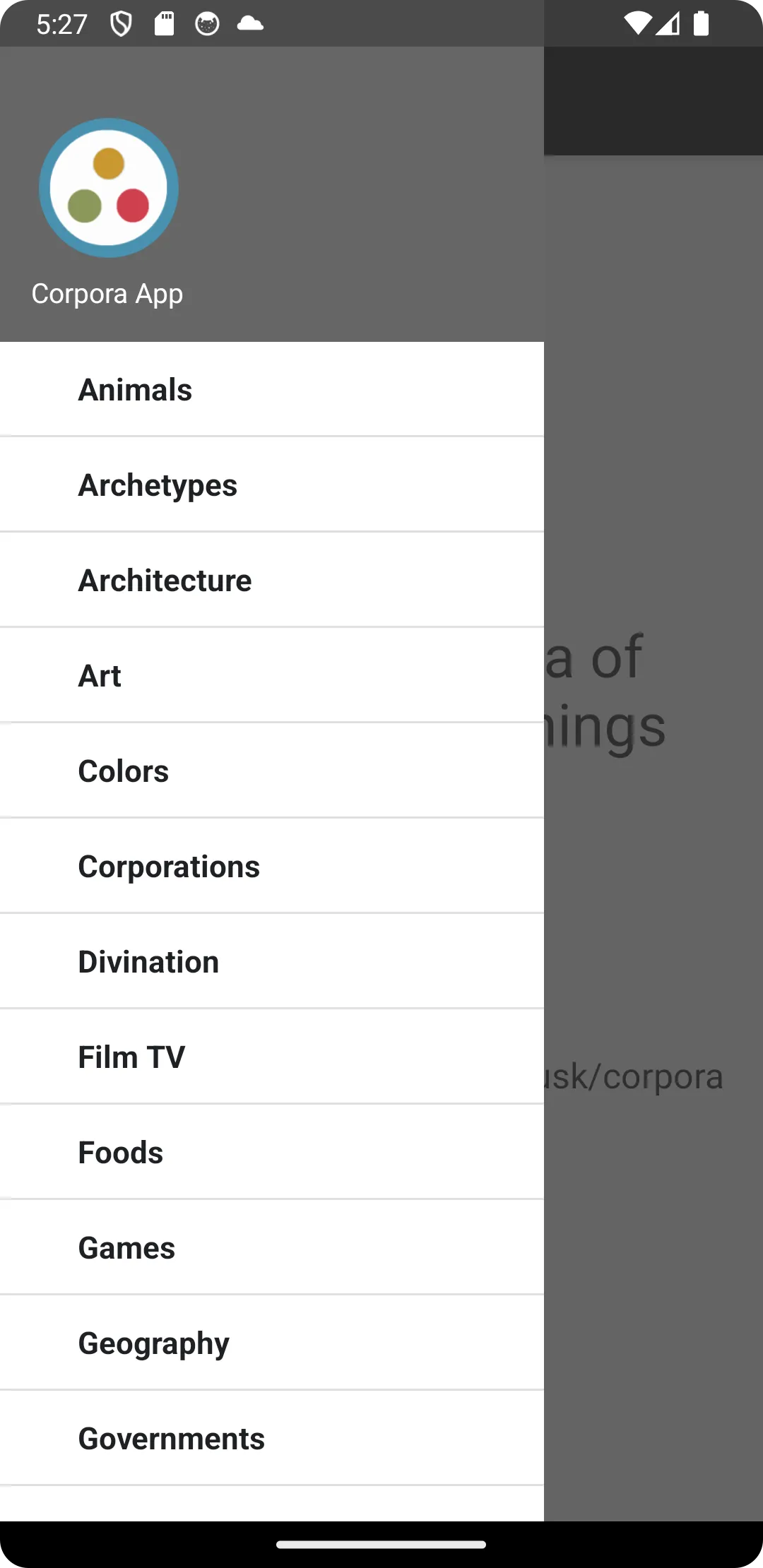 Corpora -Encyclopedia examples | Indus Appstore | Screenshot