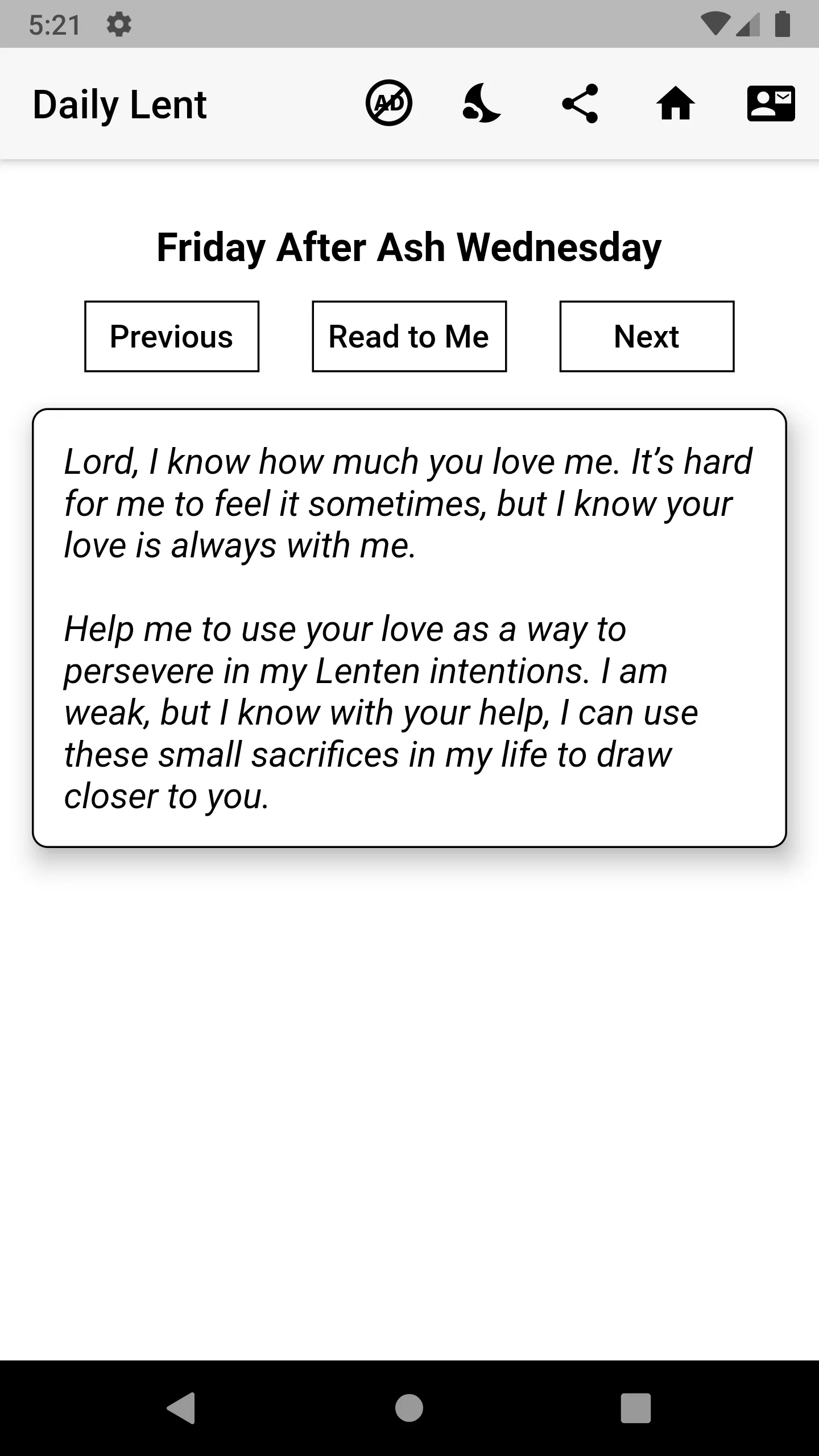 Prayers for Lent and Advent | Indus Appstore | Screenshot