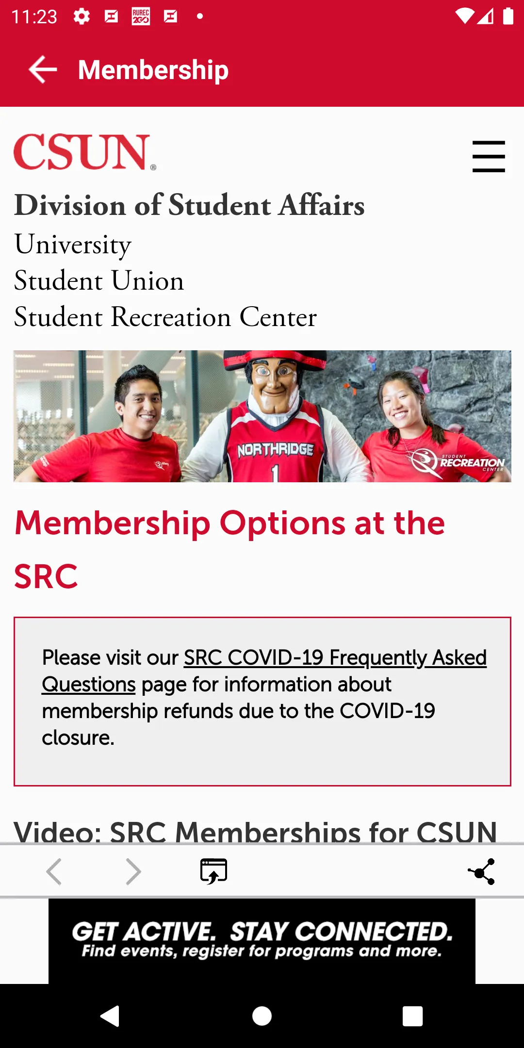 CSUN Student Recreation Center | Indus Appstore | Screenshot