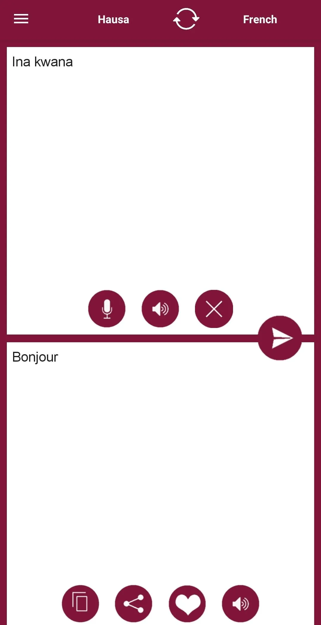 French - Hausa Translator | Indus Appstore | Screenshot