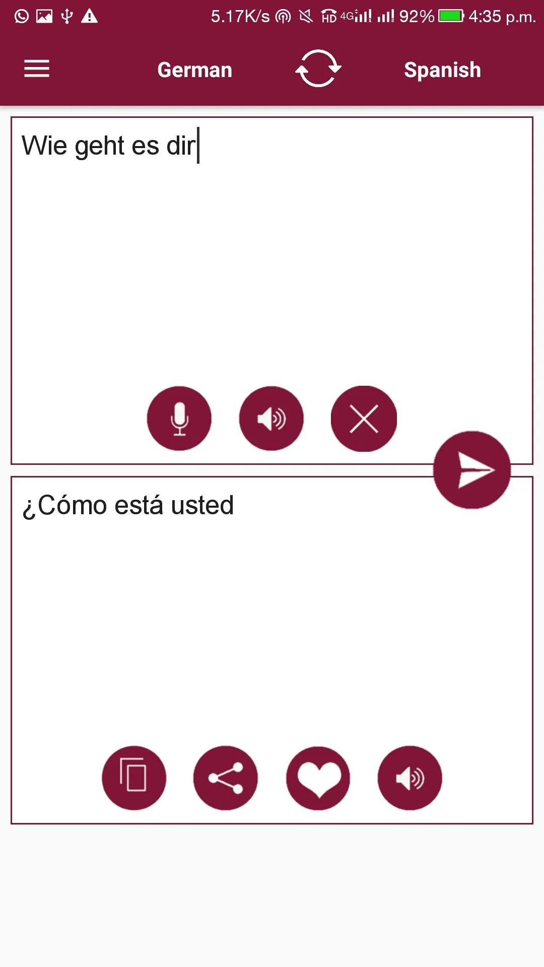 German - Spanish Translator | Indus Appstore | Screenshot