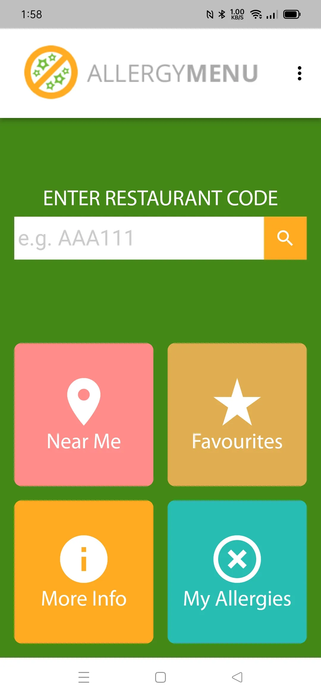 Allergy Menu | Indus Appstore | Screenshot