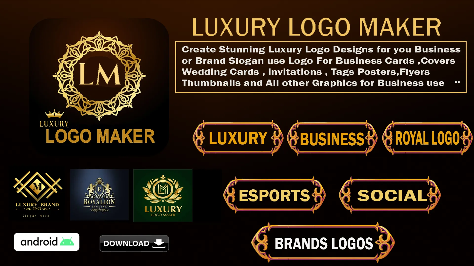 Luxury Logo maker, Logo Design | Indus Appstore | Screenshot