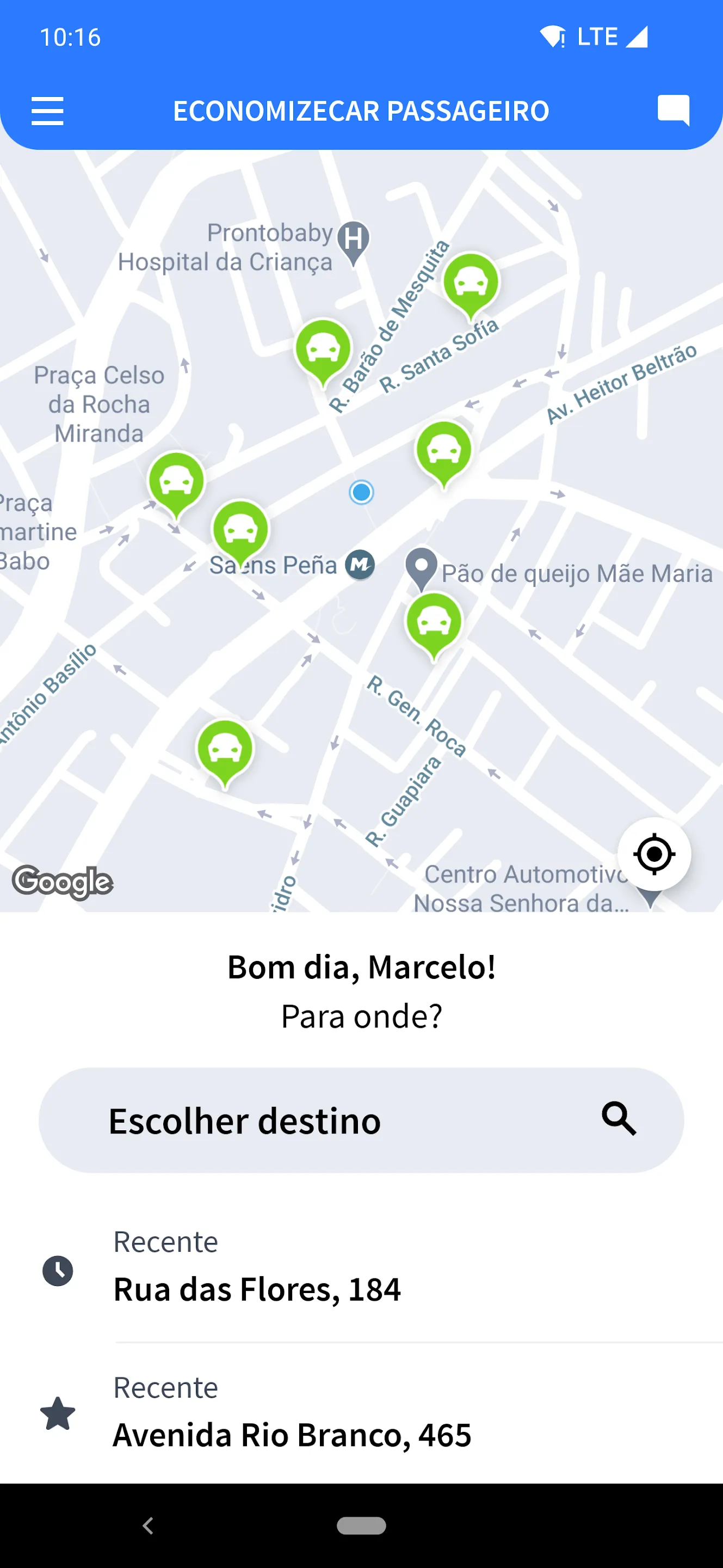 Economizecar Passageiro | Indus Appstore | Screenshot