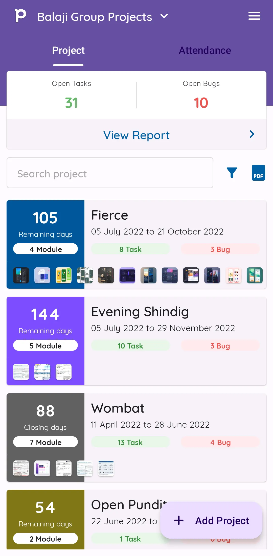 myProject - Manage Project | Indus Appstore | Screenshot