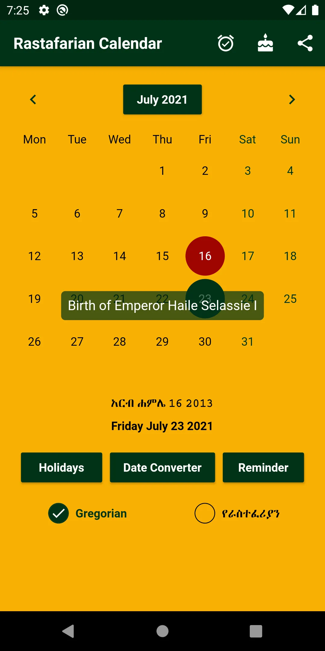 Rastafarian Calendar | Indus Appstore | Screenshot