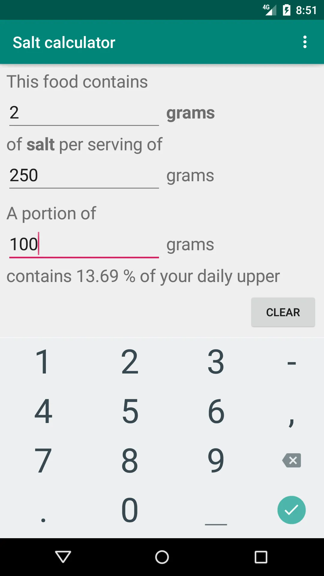 Salt Calculator | Indus Appstore | Screenshot