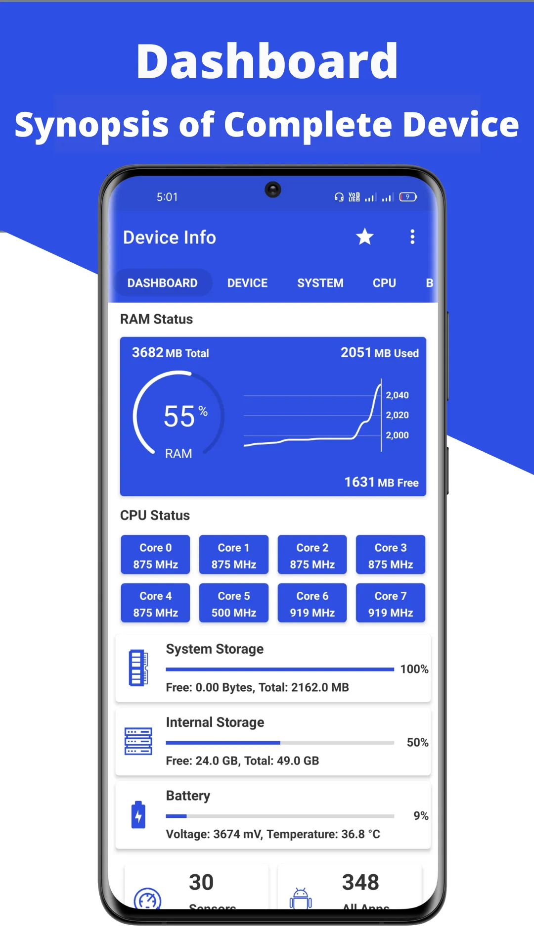 Device Info: Check System, CPU | Indus Appstore | Screenshot