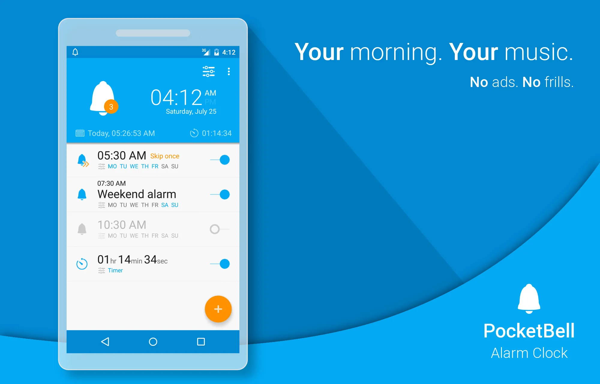 Radio Alarm Clock - PocketBell | Indus Appstore | Screenshot