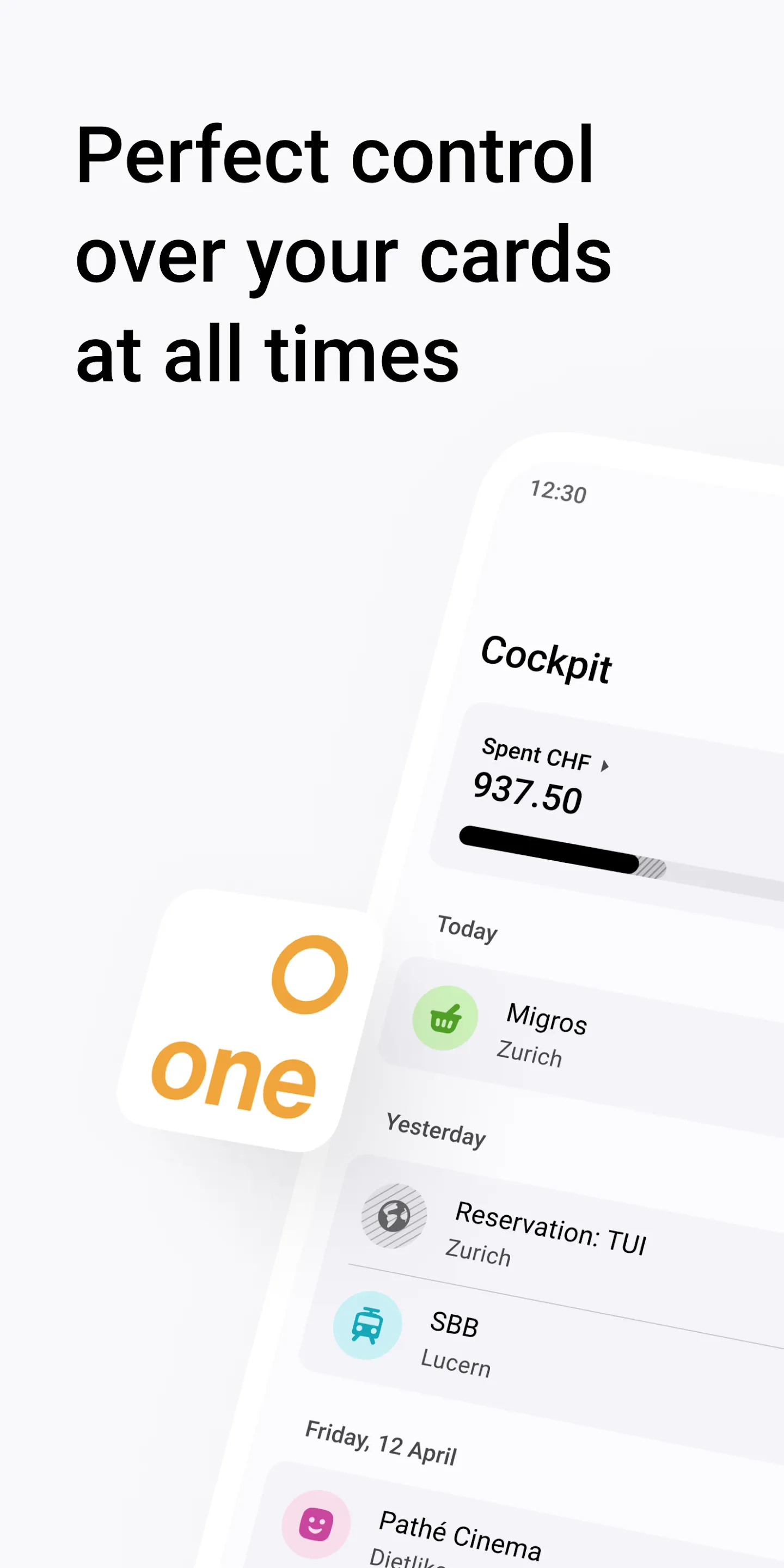 one – control over your cards | Indus Appstore | Screenshot