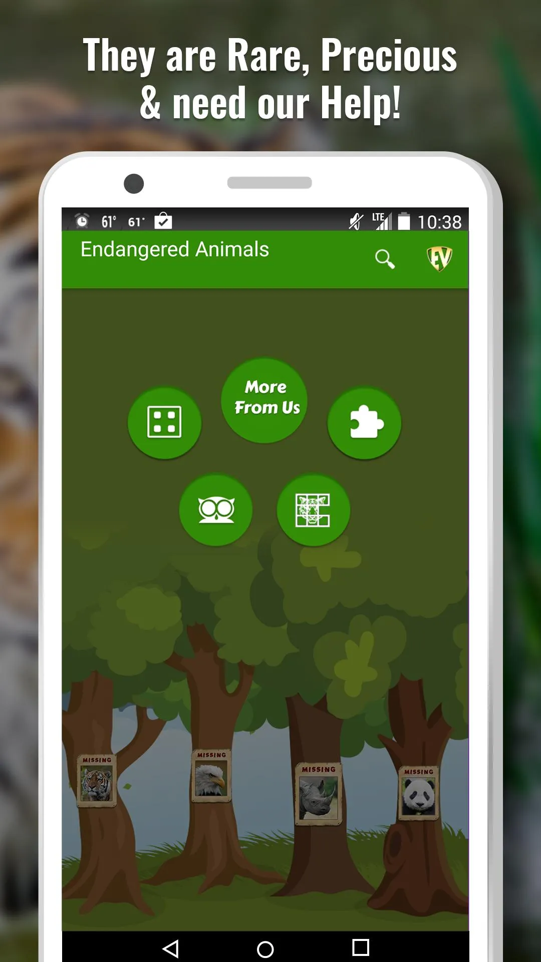 Endangered Animals Offline App | Indus Appstore | Screenshot