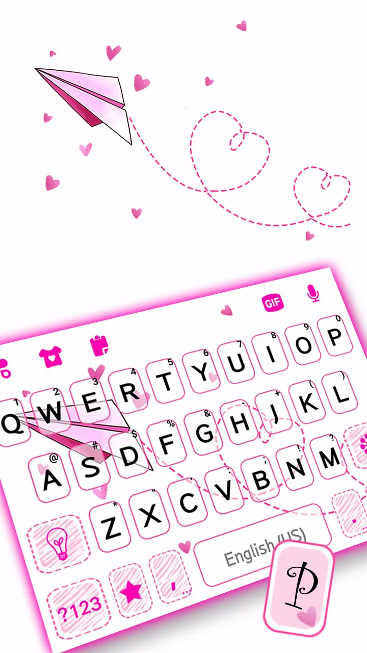 Pink Love Doodle Keyboard Back | Indus Appstore | Screenshot