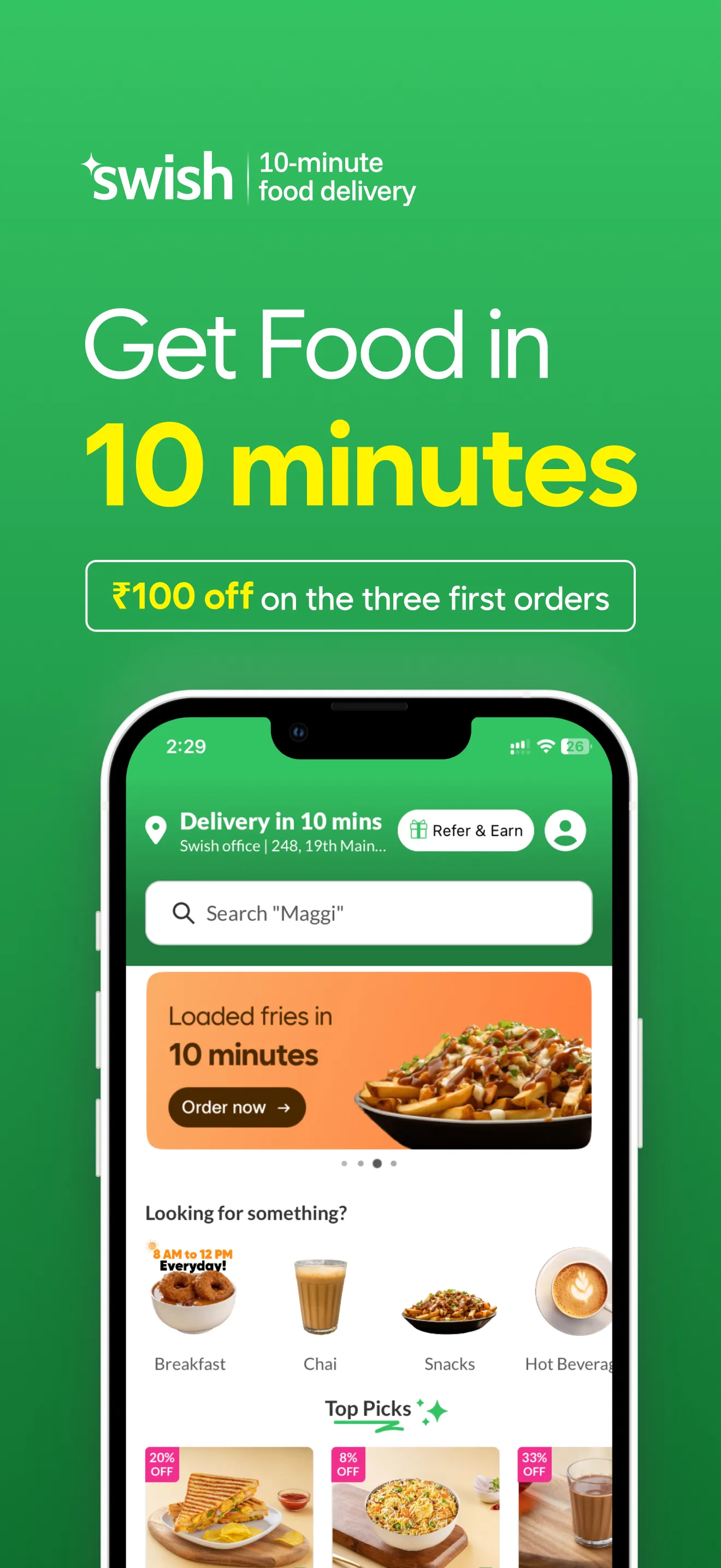 Swish: 10-Min Food Delivery | Indus Appstore | Screenshot